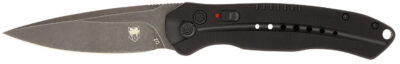 CobraTec Knives BLKDIABLOAUTO Diablo  3.50″ Folding Black Stonewashed D2 Steel Blade, 4.75″ Black Textured G10 Scales Handle