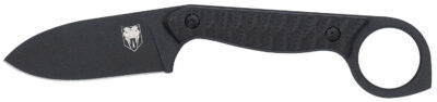 CobraTec Knives CTWLTBLK Wolfteeth  EDC 2.75″ Folding Drop Point Plain Black 14C28N Steel Blade, 4.25″ Black Textured G10 Scales Handle