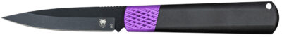 CobraTec Knives CTWOLVERINEBLK Gideon  3″ Folding Plain Black Stonewashed D2 Steel Blade, 4.25″ Black/Purple Aluminum Handle
