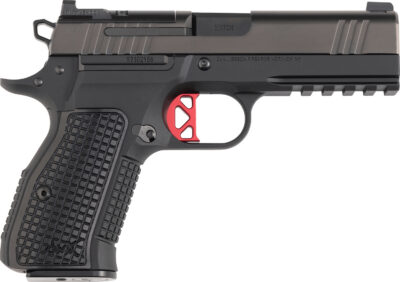 Dan Wesson 92113 DWX  Compact Frame 9mm Luger 10+1 4.95″ Black Match Grade Barrel, Black DLC Optics Ready/Serrated Steel Slide, Black Aluminum Frame w/Beavertail Black Textured Aluminum Grip
