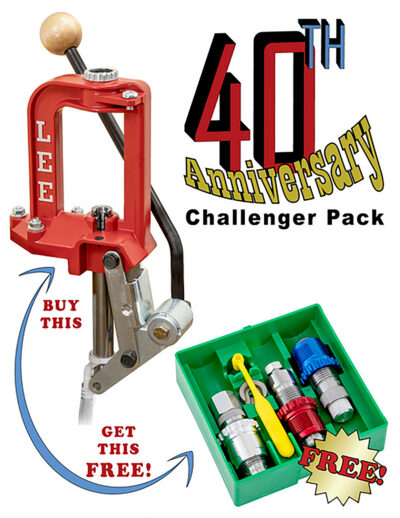 CHALLENGER 40TH ANNIVERSAY PRESS W/3-DIE BREECH LOCK RELOAD DIES 40TH ANNIVERSARY PACK W/45 ACP BREECH LOCK CARBIDE 3-DIE SET