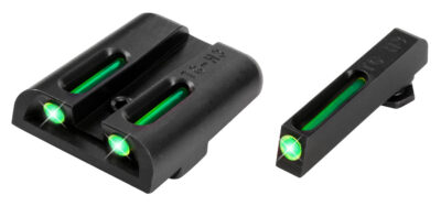 TruGlo TG131GT1 TFO  Green/Tritium/Fiber Optic Front Sight-Green/Tritium/Fiber Optic Rear Sight Glock Glock 17/17L/19