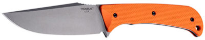 Hogue 35850 Extrak  XL 3.90″ Fixed Clip Point Plain Stone Tumbled CPM M4 Tool Steel Blade, Blaze Orange Textured G10 Scales Handle