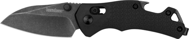 Kershaw 8337 Craze Multi-Function Folding Knife 2.35" BlackWash Reverse Tanto Blade, Black Glass Filled Nylon Handles with Bottle Opener, AXIS/Crossbar Lock