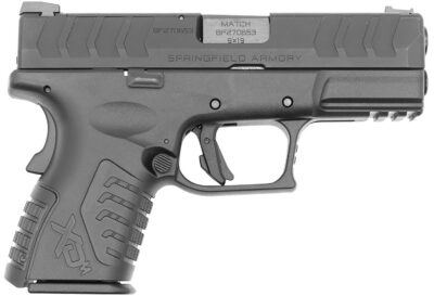 Springfield Armory XDME9389CBOSPCA XD-M Elite OSP *CA Compliant Compact 9mm Luger 10+1 3.80″ Black Melonite Match Grade Barrel, Black Cerakote Optic Ready/Serrated Steel Slide & Polymer Frame w/Picatinny Rail, Adaptive Texture Grip, Ambidextrous