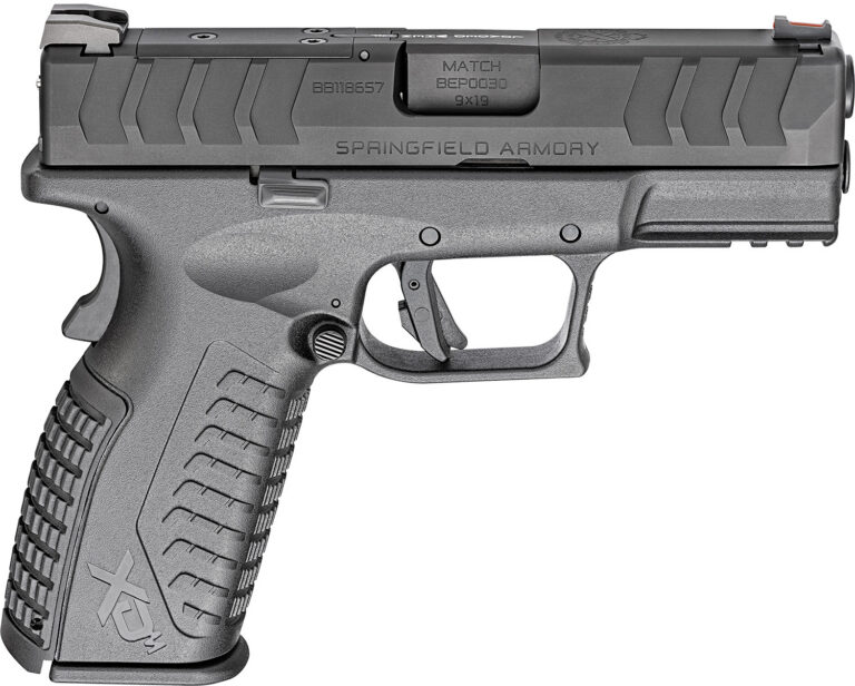 Springfield Armory XDME9389BOSPCA XD-M Elite OSP *CA Compliant Full Size Frame 9mm Luger 10+1 3.80" Black Melonite Match Grade Barrel, Black Melonite Optic Ready/Serrated Steel Slide, Black Polymer Frame w/Picatinny Rail, Adaptive Texture Grip, Ambidextro