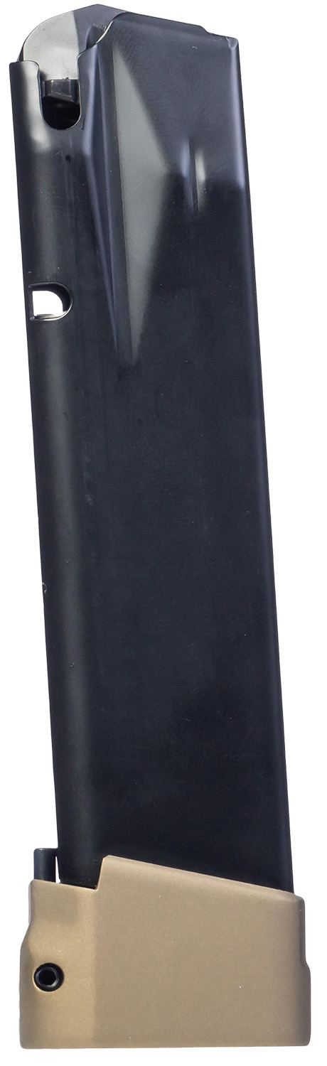 FULL SIZE 9MM LUGER HANDGUN MAGAZINE TP9/METE SFX FULL SIZE 9MM LUGER 18RD MAG W/+3 EXT BRONZE