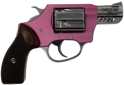 Charter Arms 53805 Coyote  380 ACP 5 Shot 2″ High Polished Ported Barrel, High Polished Cylinder, Pink Aluminum Frame, Rosewood Checkered Grip, Exposed Hammer