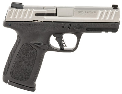 Smith & Wesson 13937 SD40 2.0 Compact Frame 40 S&W 10+1 4″ Stainless Steel Barrel, Satin Serrated Stainless Steel Slide, Black Polymer Frame w/Picatinny Rail, Textured Grip