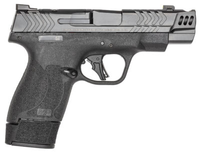 Smith & Wesson 13990 M&P 9 Shield Plus 9mm Luger 10+1 15+1 13+1 4″ Stainless Armornite Gray Ported/Serrated Stainless Steel Slide Black Textured Grip