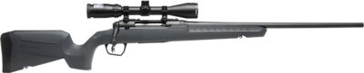 Savage Arms 32233 Axis 2 XP Combo Compact 308 Win 4+1 20″ Matte Black Heavy Sporter Barrel & Drilled & Tapped Carbon Steel Receiver, Fixed Matte Gray Synthetic Stock, Right Hand, Boresighted 3-9x40mm