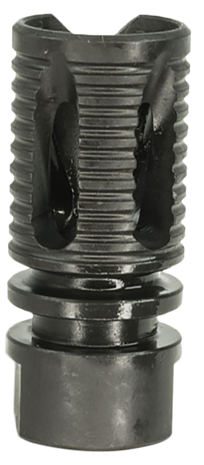 Lead & Steel Llc LSSAWFH12X28 Saw Style Flash Suppressor  1/2"-28 tpi Black 4140 Steel Closed Tine
