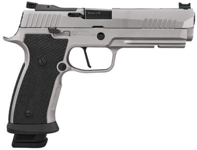 Sig Sauer 320SXG59STAS10 P320  Full Size Frame 9mm Luger 10+1 5″ Optic Ready Stainless Steel Slide Black LOK Grip