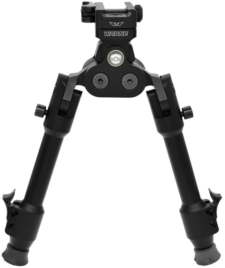 Warne 7923M Skyline Pro Bipod Black Anodized QD Picatinny Head with Precision Legs