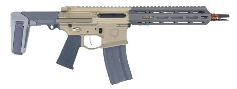 Q HONEY BADGER 5.56 NATO 9.69IN BARREL 1 IN 15 TWIST PISTOL WITH BRACE GRAY ACCENTS HB-556-10IN-PISTOL