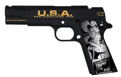 AUTO 1911TCAC18 1911 45 5″ 7R TRUMP FIGHT BK/GLD
