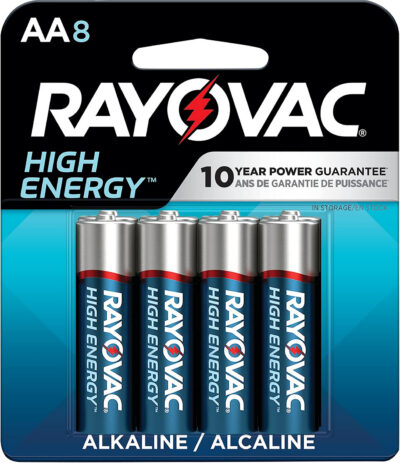 Rayovac 8158T03 AA Batteries  1.5 Volts Alkaline 2,700 mAh Pkg of 8