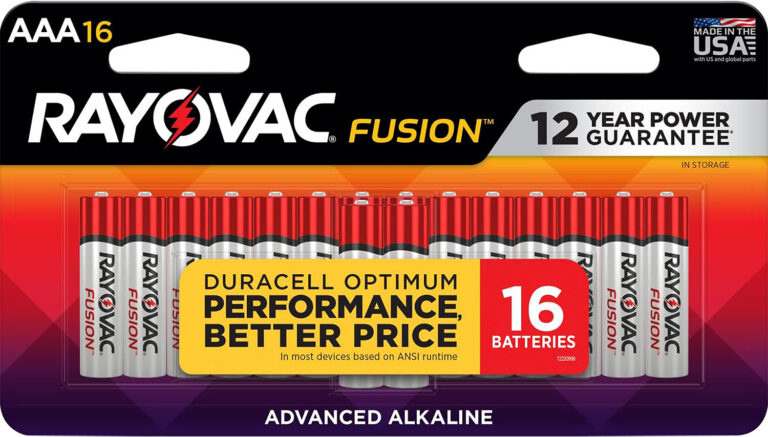Rayovac 82416T02 AAA HIGH ENREGY Alkaline Batteries Silver/Blue 1.5 Volts 1,123 mAh (16) Single Pack
