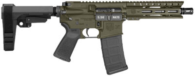 Diamondback DB1913K101 DB15  5.56 NATO 30+1 7″ Black Nitride Heavy Threaded Barrel, OD Green Cerakote Picatinny Rail Aluminum Receiver, 6″ M-LOK Handguard, SB Tactical Brace & Black Magpul MOE Grip