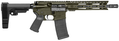 Diamondback DB1916K101 DB15  5.56 NATO 30+1 10″ Black Nitride Heavy Threaded Barrel, OD Green Cerakote Picatinny Rail Aluminum Receiver, 9″ M-LOK Handguard SB Tactical Brace & Black Magpul MOE Grip