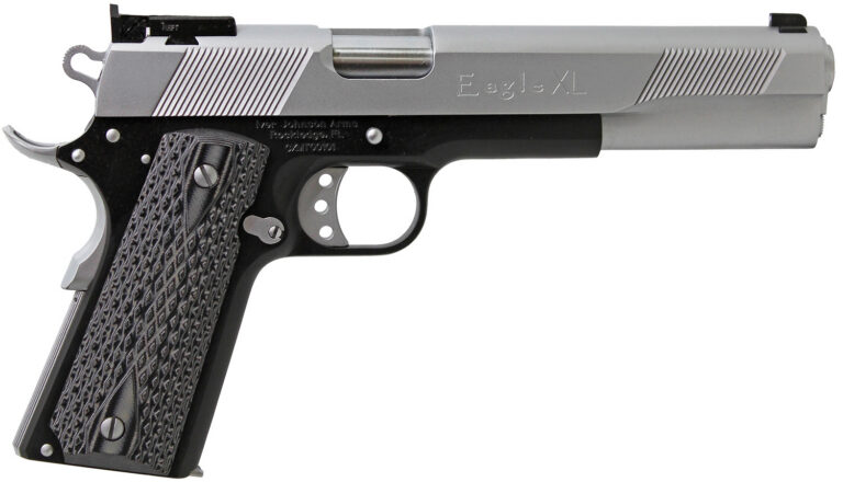 Iver Johnson Arms EAGLEXL10TT Eagle Deluxe 10mm Auto 8+1 6" Steel Barrel, Hard Chrome Serrated Steel Slide, Matte Black Steel Frame w/Beavertail, Black/Gray G10 Grip