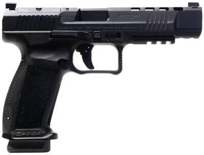 Canik HG6825N Mete SFx  9mm Luger 10+1 5.20″ Black Nitride Match Grade Barrel, Black Optic Ready/Serrated Steel Slide, Black Polymer Frame w/Picatinny Rail, Aggressive Texture Grip