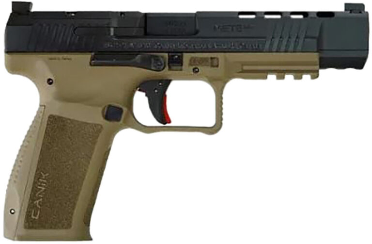 Canik HG6651N Mete SFx  9mm Luger 10+1 5.20" Black Nitride Match Grade Barrel, Black Optic Ready/Serrated Steel Slide, Flat Dark Earth Polymer Frame w/Picatinny Rail, Aggressive Texture Grip