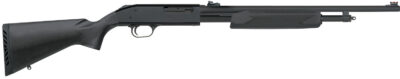 Mossberg 50165 500 Bantam Slugster 410 Gauge Pump 3″ 5+1 20″ Matte Blued Steel Barrel, Matte Blued Steel Receiver, Fixed Synthetic Stock, Cylinder Bore Choke