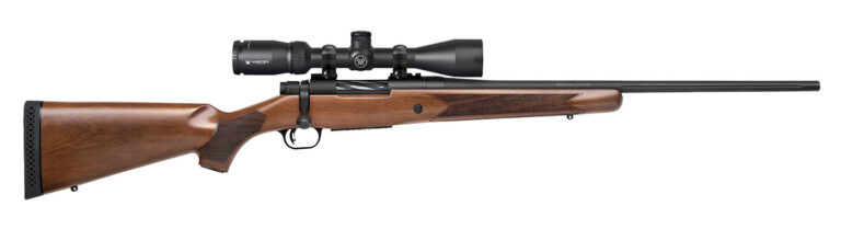 Mossberg 28213 Patriot Full Size 400 Legend 4+1 20" Matte Blued Fluted Threaded Barrel, Drilled & Tapped Matte Blued Stainless Steel Receiver, Walnut Fixed Wood Stock 3-9x40mm Duplex, Right Hand