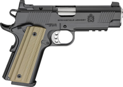 Springfield Armory PO9228AOS 1911 Operator 45 ACP 8+1 4″ Black Cerakote Optic Ready Carbon Steel Slide Black Cerakote VZ G10 Grip