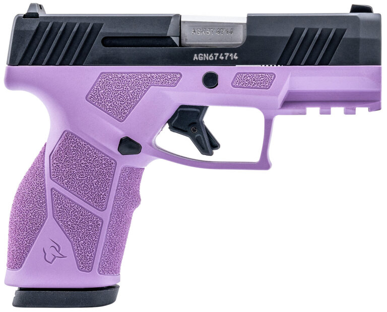 Taurus 1-GX2931LP GX2  9mm Luger 13+1 3.37" Matte Stainless Steel Barrel, Matte Black Serrated Stainless Steel Slide, Light Purple Polymer Frame w/Picatinny Rail, Polymer Grip
