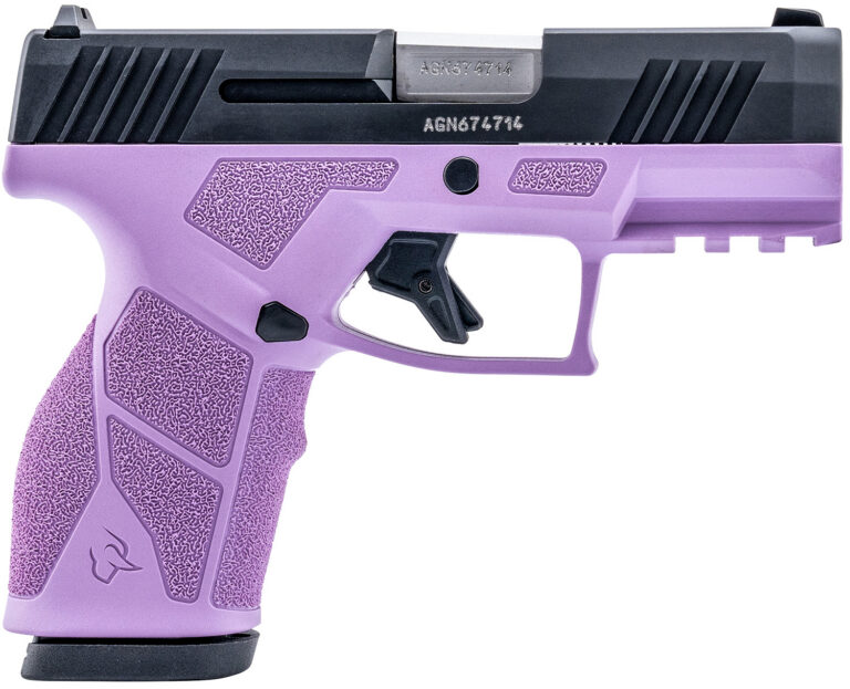 Taurus 1-GX2931LP-10 GX2 9mm Luger 10+1 3.37" Matte Stainless Steel Barrel, Matte Black Serrated Stainless Steel Slide, Light Purple Polymer Frame w/Picatinny Rail, Polymer Grip