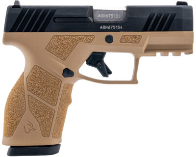 Taurus 1-GX2931T-10 GX2  9mm Luger 10+1 3.37″ Matte Stainless Steel Barrel, Matte Black Serrated Stainless Steel Slide, Tan Polymer Frame w/Picatinny Rail, Polymer Grip