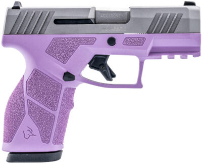 Taurus 1-GX2939LP-10 GX2  9mm Luger 10+1 3.37″ Matte Stainless Steel Barrel, Matte Serrated Stainless Steel Slide, Light Purple Polymer Frame w/Picatinny Rail, Polymer Grip