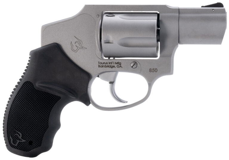 Taurus 2-850129 850  Small 38 Special 5 Shot 2" Matte Stainless Steel Barrel & Cylinder, Matte Stainless Steel Frame, Black Rubber Grip, Transfer Bar Safety, Concealed Hammer
