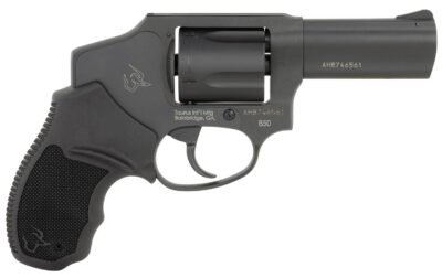 Taurus 2-850131 850  Small 38 Special 5 Shot 3″ Matte Black Alloy Steel Barrel, Cylinder & Frame, Black Rubber Grip, Transfer Bar Safety, Concealed Hammer