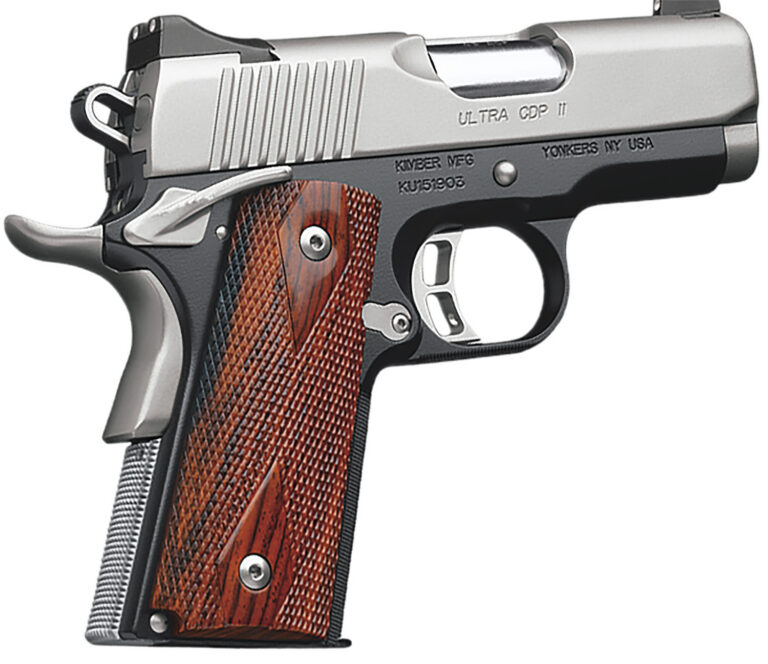 Kimber Mfg.,inc 3200057CA Ultra CDP II (CA) 45 ACP 7+1 3" Satin Silver Stainless Steel Slide Matte Black KimPro II Rosewood Double Diamond Grip