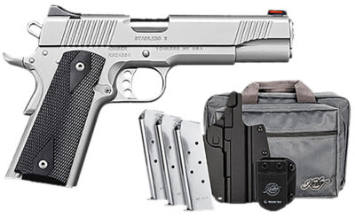 Kimber Mfg.,inc 3200007 Stainless II Club Bundle 45ACP 7+1 5″ Satin Silver Front Serrations Stainless Steel Slide Black Synthetic Grip