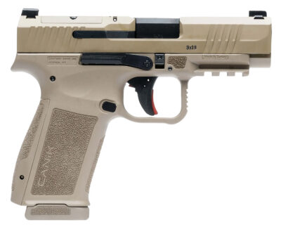 Canik HG7883DN Mete MC9LS Sub-Compact Frame 9mm Luger 17+1 3.64″ Black Steel Barrel Flat Dark Earth Serrated Steel Slide, Flat Dark Earth Polymer Frame w/Picatinny Rail, Interchangeable Backstrap Grip