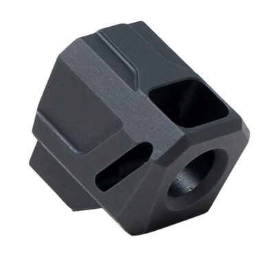 Faxon Firearms FFPACOMPSSMP01 EXOS-524 Compensator for M&P Shield/Shield Plus Anodized Aluminum 1/2″x28 Threads 1.10″ OAL 9mm
