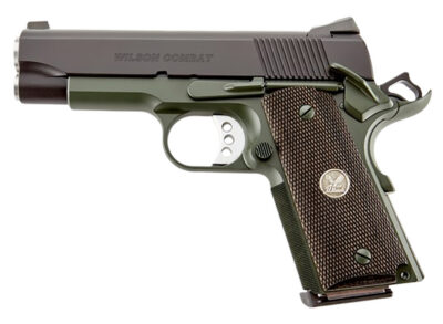 Wilson Combat WCQBCTACA CQB *CA Compliant Compact Frame 45 ACP 8+1 4″ Stainless Match Grade Barrel, Carbon Steel Steel Frame w/Beavertail, Diamond Wood Grip
