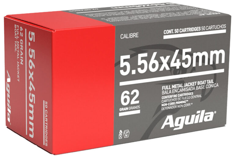 Aguila 1E556110 Rifle 5.56 NATO 62 gr Full Metal Jacket Boat Tail (FMJBT) 50 Bx