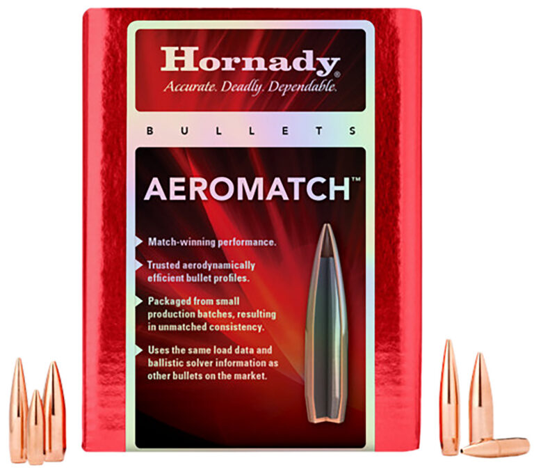 AEROMATCH 22 CAL (0.224”) HOLLOW POINT BOAT TAIL RIFLE BULLETS AEROMATCH 22 CALIBER (0.224'') 69GR HOLLOW POINT BT 500/BOX
