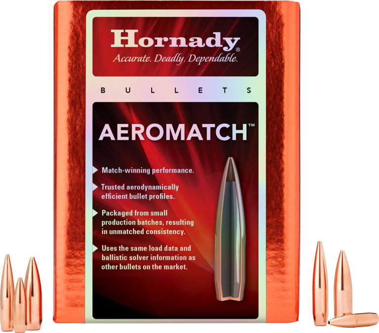 AEROMATCH 30 CAL (0.308”) HOLLOW POINT BOAT TAIL RIFLE BULLETS AEROMATCH 30 CALIBER (0.308'') 175GR HOLLOW POINT BT 500/BOX