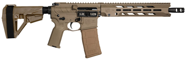DIAMONDBACK DB15 5.56 11.5IN DIAMONDBACK W/ 11IN M-LOK ANTI ROTATION V4 S RAIL WITH FULL PIC AND FRONT QD AMBI CONTROLS FLAT DARK EARTH SBA5 BRACE 1 30RD PMAG DB1984K061