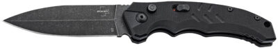 Boker 01BO796 Intention II  3.35″ Folding Dagger Plain D2 Steel Blade Black G10 Handle