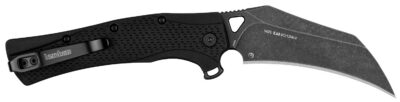 Kershaw 1423 Dawnstar  Tactical 3.50″ Folding Hawkbill Plain Blackwash 8Cr13MoV SS Blade, Black Textured Glass Filled Nylon Handle