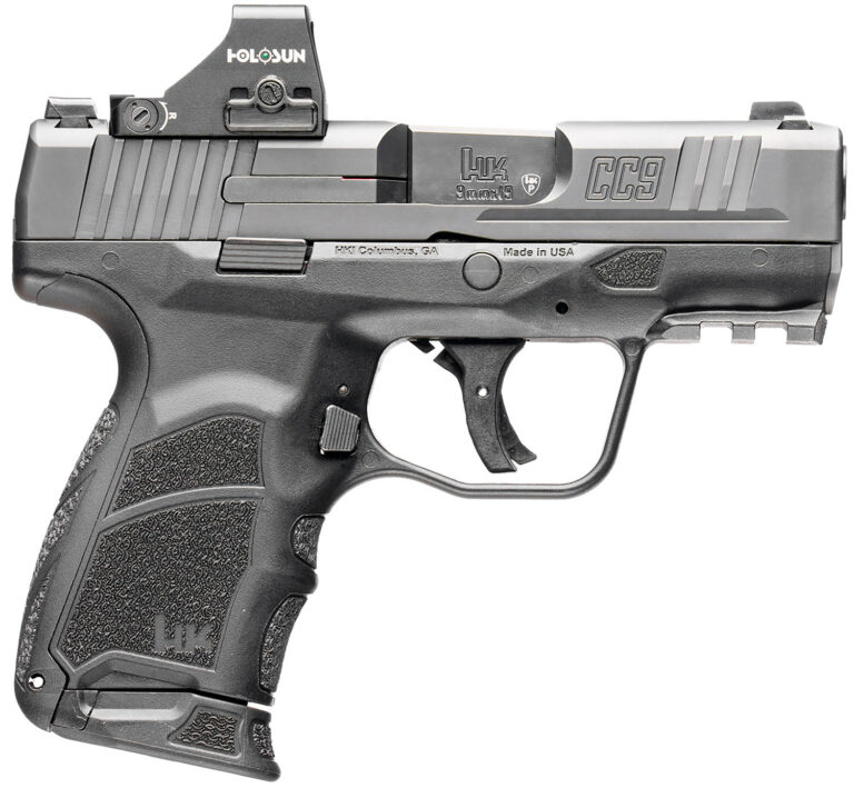HK 81001132 CC9 9mm Luger 10+1 3.32" Black Polygonal Rifled Barrel, Optic Ready RMSc/407k Footprint/Serrated Steel Slide, Polymer Frame w/Picatinny Rail, Black Interchangeable Backstrap Grip