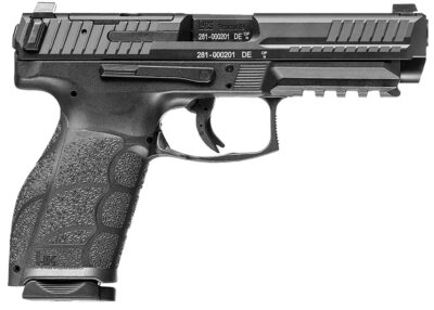 HK 81001058 VP9A1 K Compact Frame Luger 10+1 4.09″ Black Steel Barrel, Black Optic Ready/Serrated Steel Slide, Black Polymer Frame w/Picatinny Rail, Interchangeable Backstrap Grip, Ambidextrous