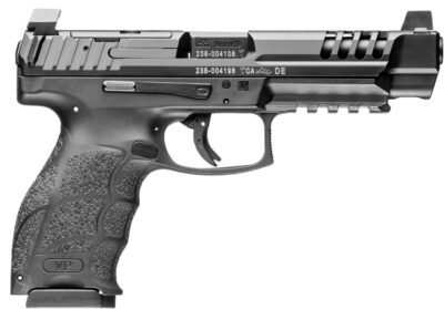 HK 81001157 VP9L  9mm Luger 15+1 5″ Black Polygonal Rifled Barrel, Long/Lightening Cuts/Optic Cut Steel Slide, Polymer Frame w/Picatinny Rail, Black Interchangeable Backstrap Grip